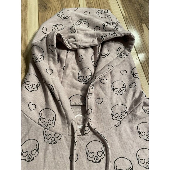 Chaser Skull Graphic Cropped Hoodie - Women's Size Large - Picture 5 of 9